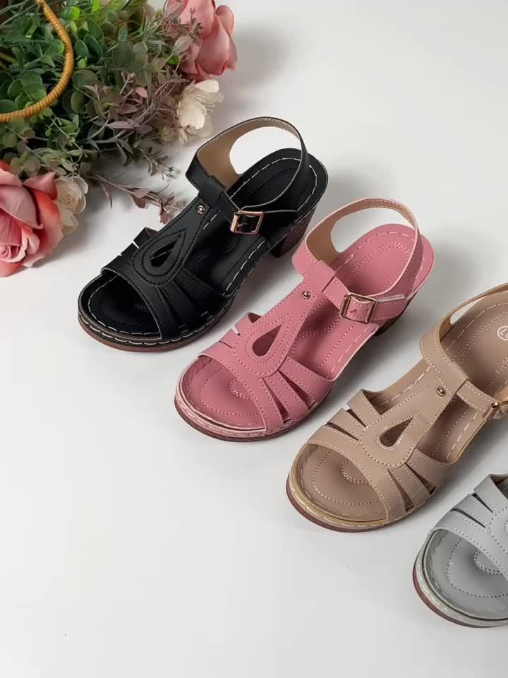 Coral | Kvinders Blokhæls Polstrede Sandaler