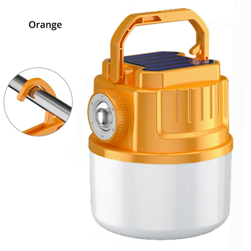Solcelledrevet Genopladelig LED Campinglanterne med USB Opladning