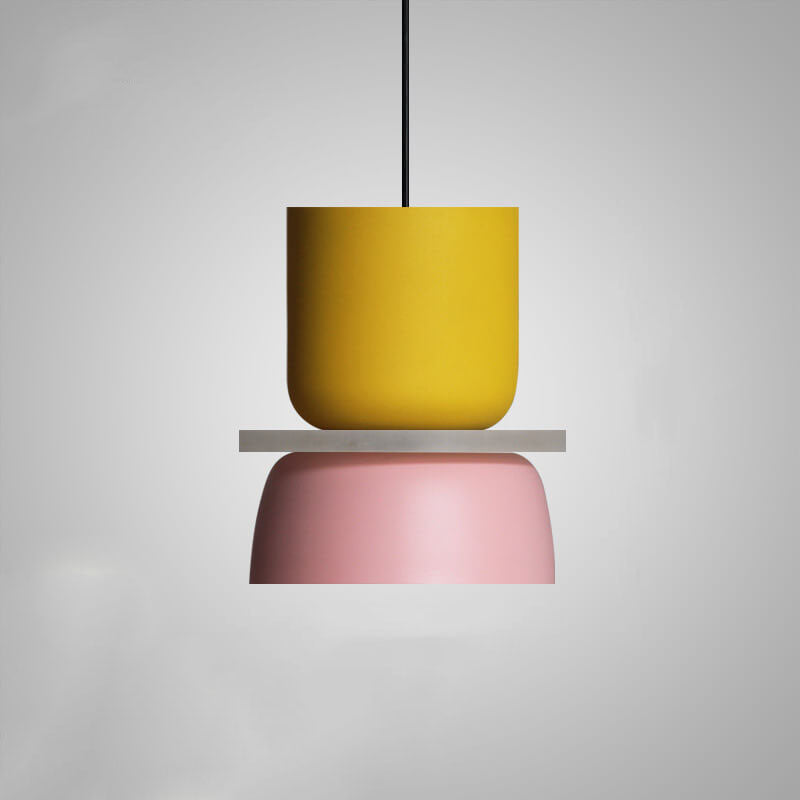 Farverig Macaron LED Pendel lampe i Moderne Skandinavisk Design