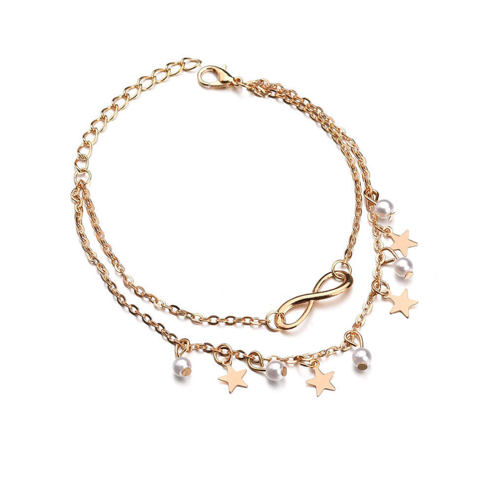 Infinity Anklet Armbånd + Perler og Stjerner