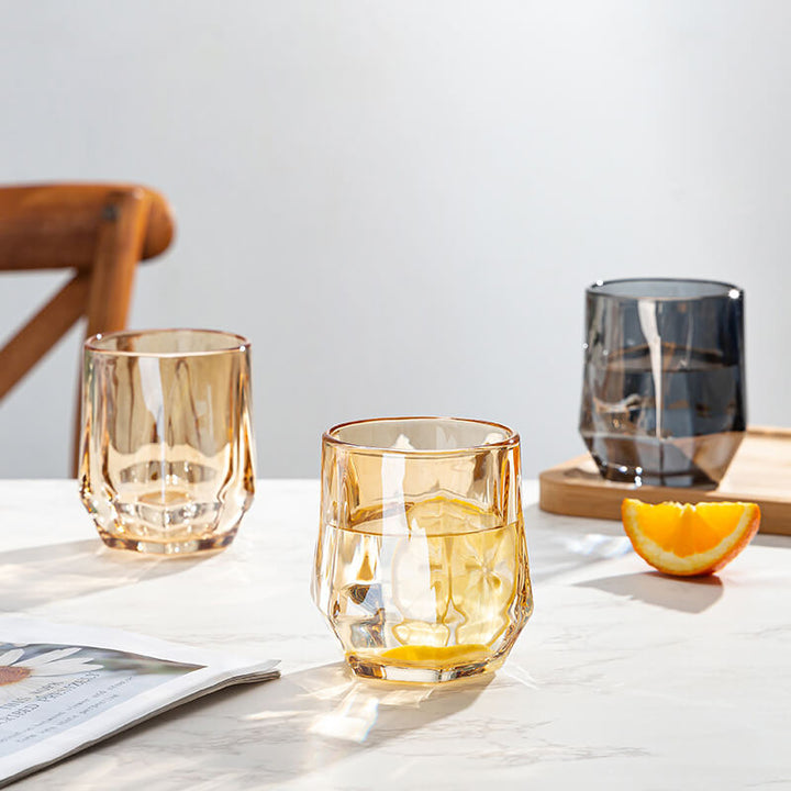Amber Hexagonal Glas Kop 280ml