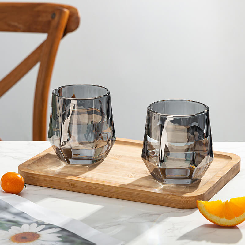 Amber Hexagonal Glas Kop 280ml