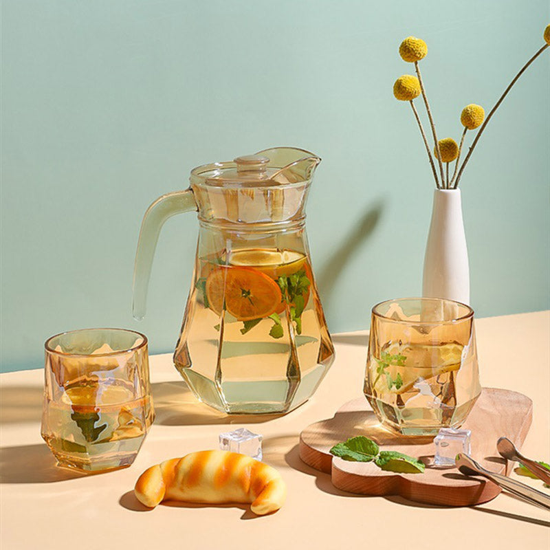Amber Hexagonal Glas Kop 280ml