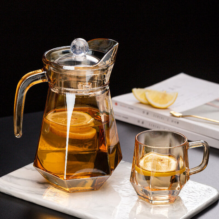 Amber Hexagonal Glas Kop 280ml