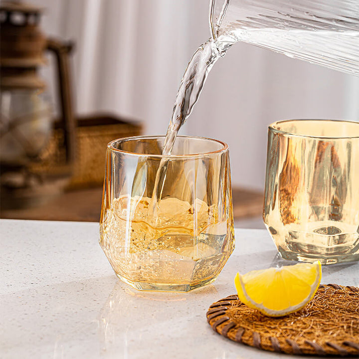 Amber Hexagonal Glas Kop 280ml