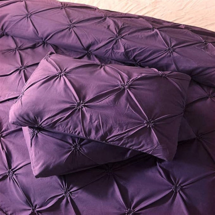 Luksus Pinch Pleat Dynecover Sæt i Mikrofiber med Pudebetræk