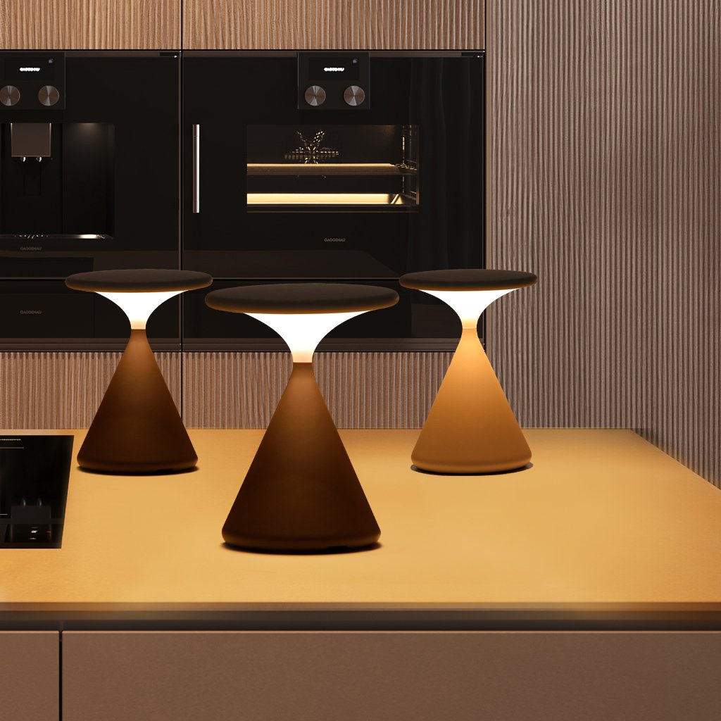 Trådløs Bordlampe i Timeglasdesign med Varmt Lys