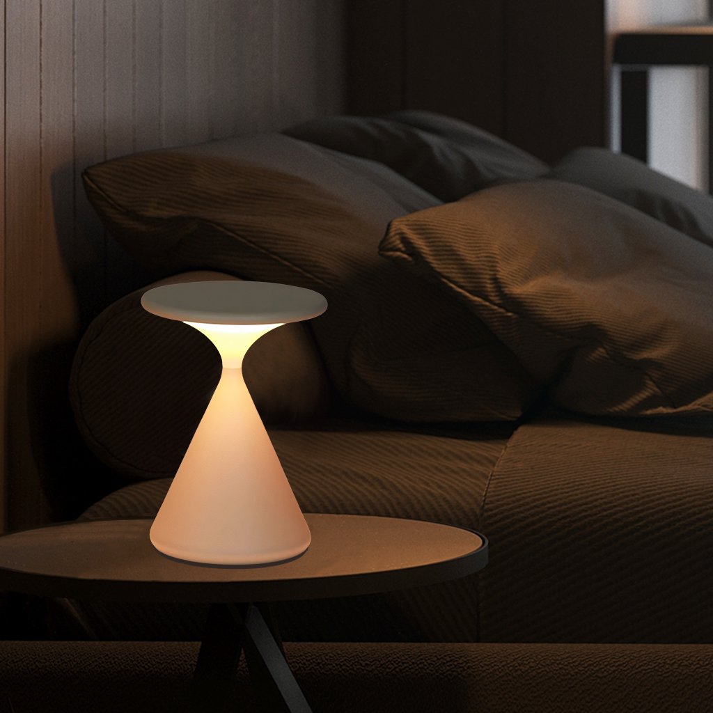 Trådløs Bordlampe i Timeglasdesign med Varmt Lys