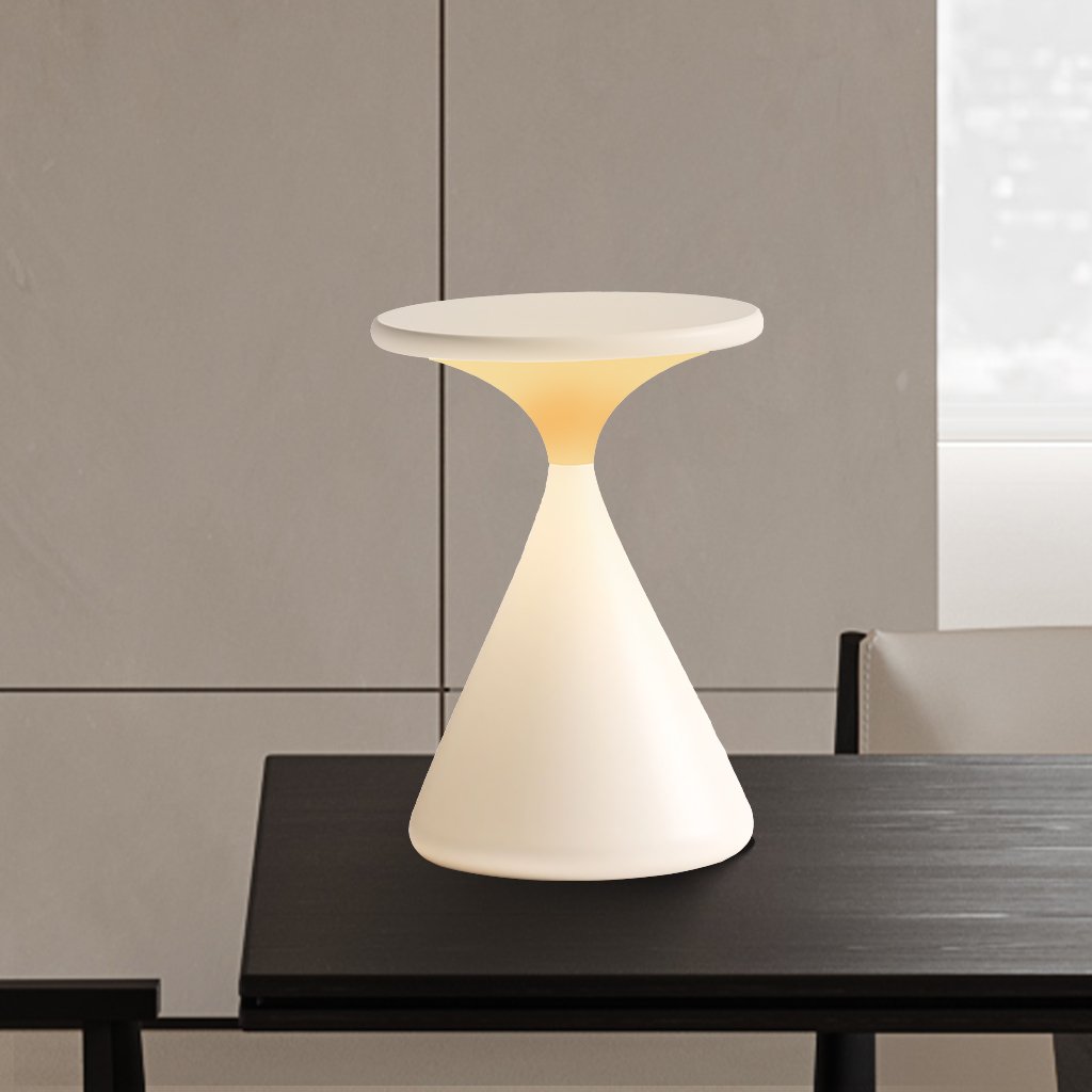 Trådløs Bordlampe i Timeglasdesign med Varmt Lys