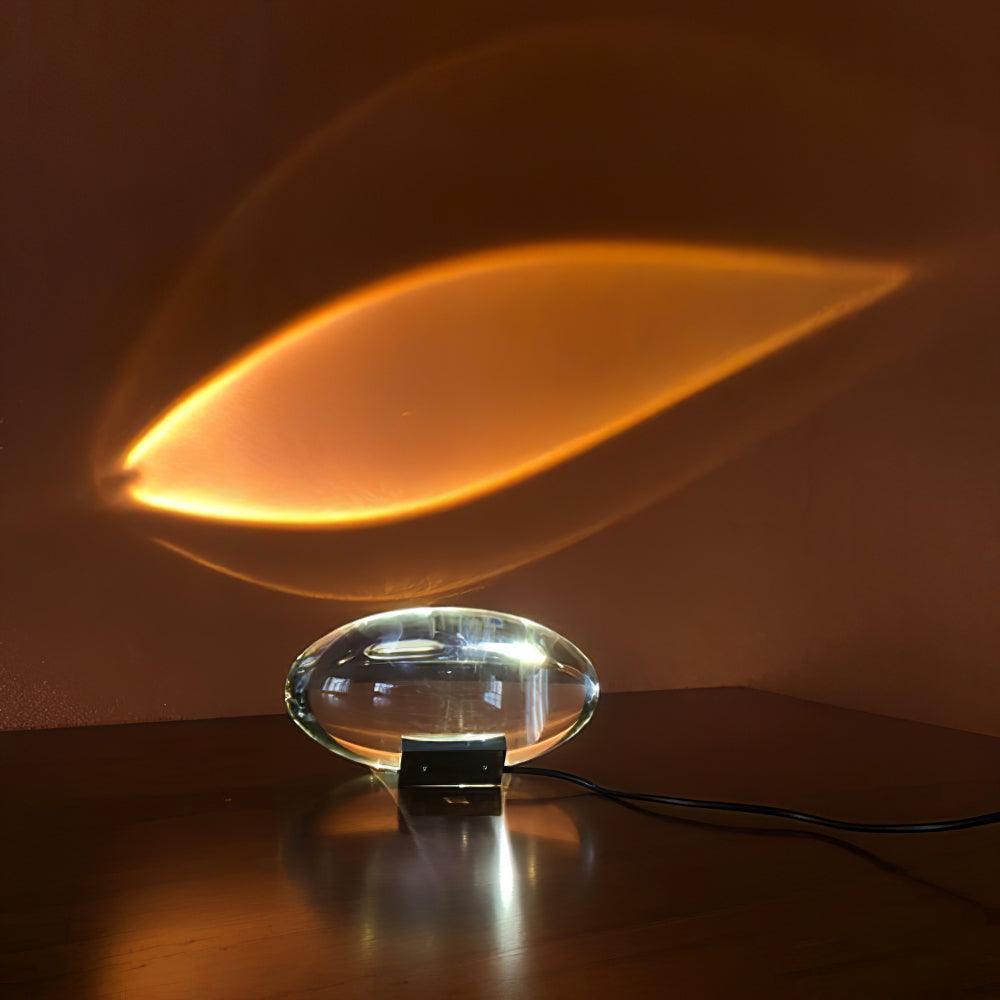 Klar Glas Bordlampe med Integreret LED Belysning