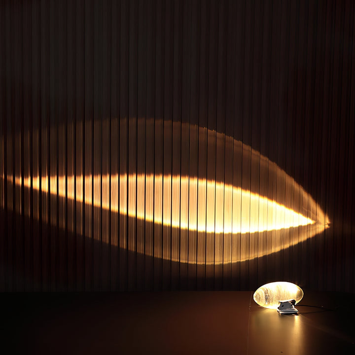 Klar Glas Bordlampe med Integreret LED Belysning