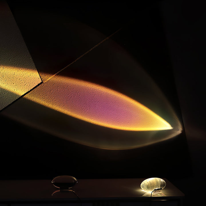 Klar Glas Bordlampe med Integreret LED Belysning