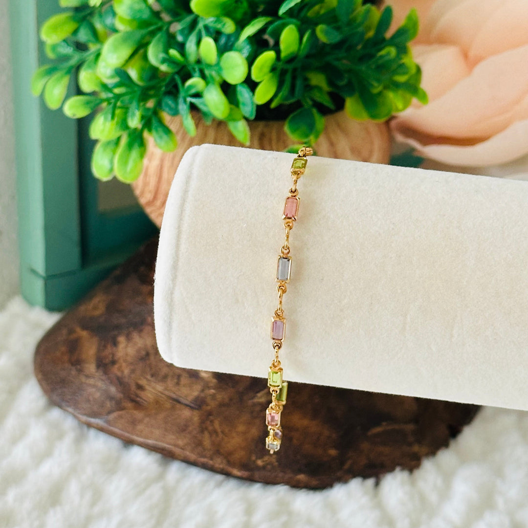 Isabella MultiColor CZ Sten Armbånd