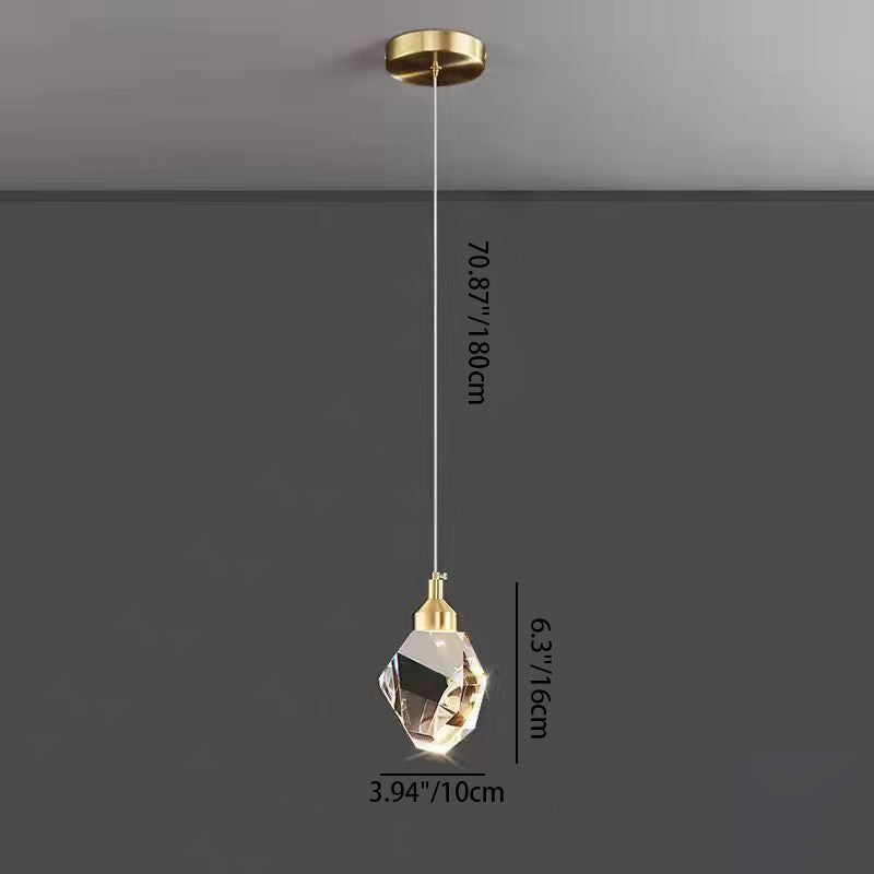 Elegant Krystal Pendel Lys med Justerbar Kæde og LED