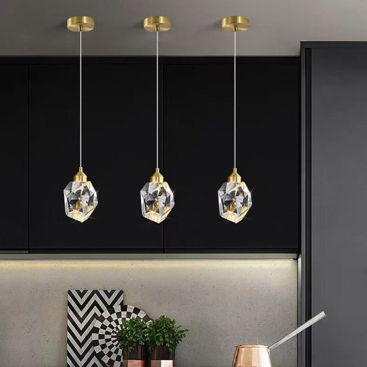 Elegant Krystal Pendel Lys med Justerbar Kæde og LED