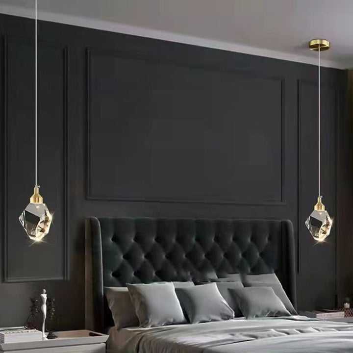 Elegant Krystal Pendel Lys med Justerbar Kæde og LED