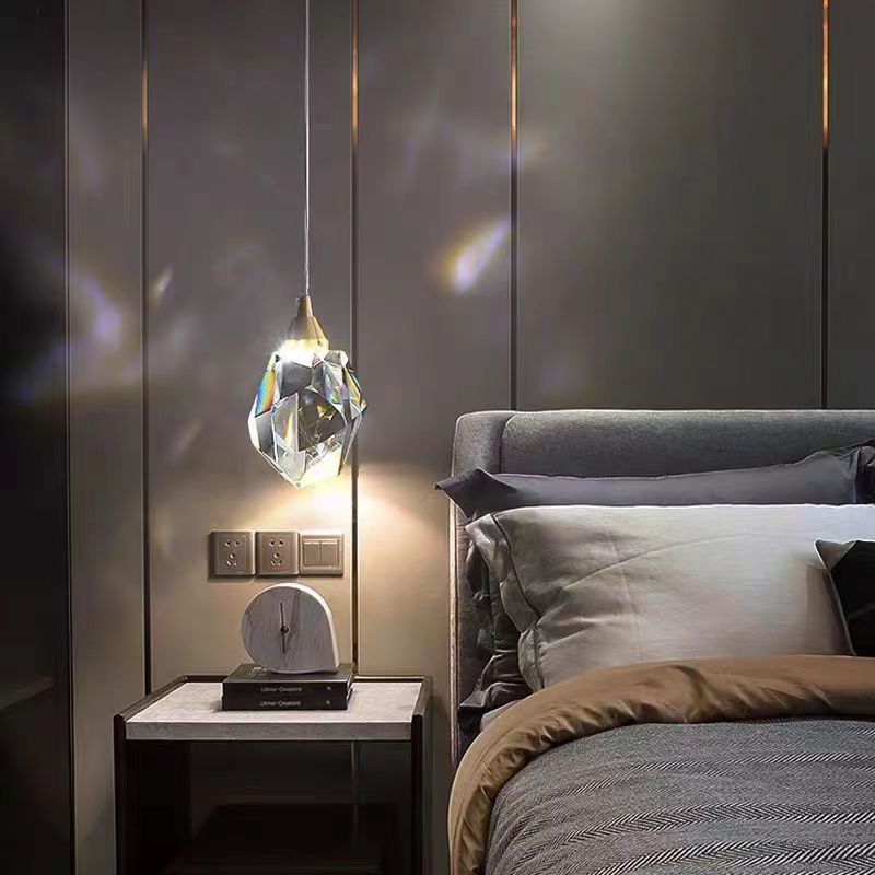 Elegant Krystal Pendel Lys med Justerbar Kæde og LED