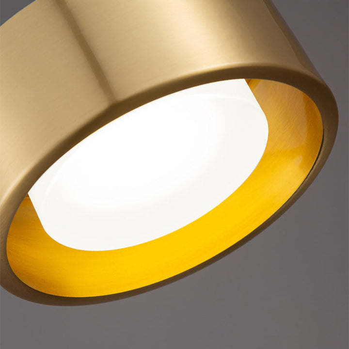 Minimalistisk Rund Pendelampe i Jern med LED - Guld, Hvid eller Sort