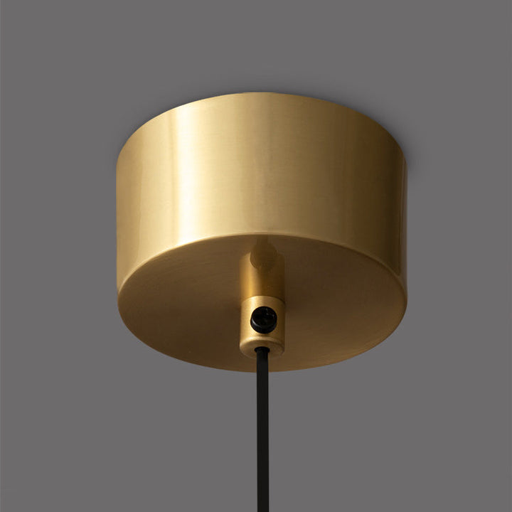 Minimalistisk Rund Pendelampe i Jern med LED - Guld, Hvid eller Sort