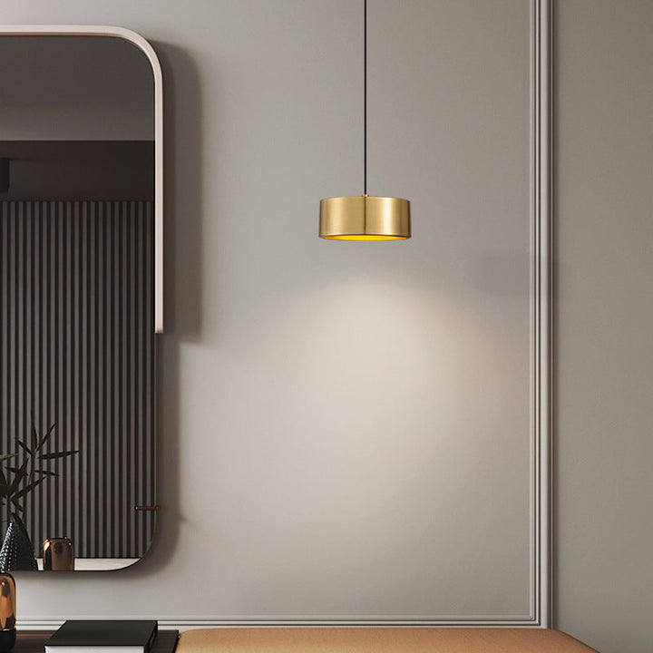 Minimalistisk Rund Pendelampe i Jern med LED - Guld, Hvid eller Sort