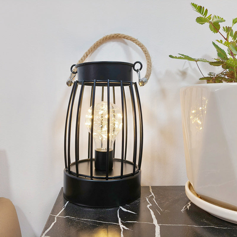 Moderne Minimalistisk Jern LED Bordlampe - Fyrkantet og Rund Design, Sort