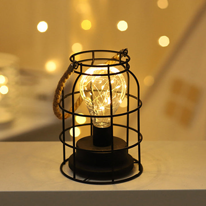 Moderne Minimalistisk Jern LED Bordlampe - Fyrkantet og Rund Design, Sort
