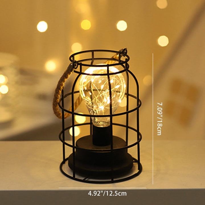 Moderne Minimalistisk Jern LED Bordlampe - Fyrkantet og Rund Design, Sort