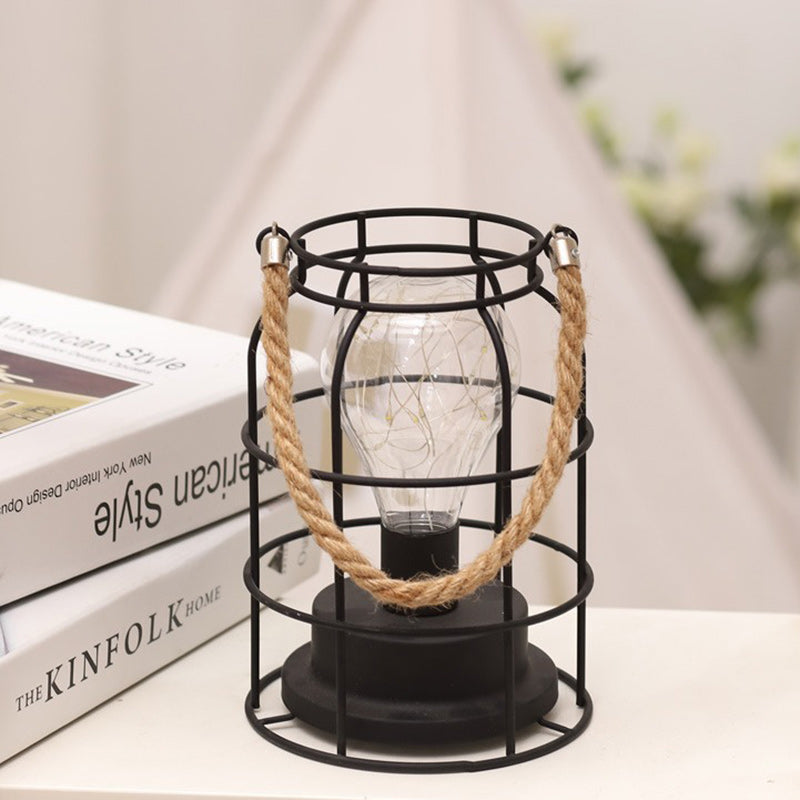 Moderne Minimalistisk Jern LED Bordlampe - Fyrkantet og Rund Design, Sort