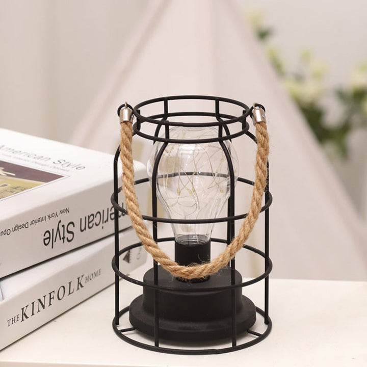 Moderne Minimalistisk Jern LED Bordlampe - Fyrkantet og Rund Design, Sort