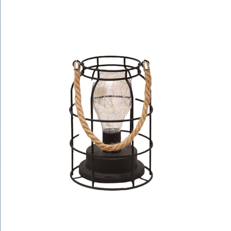 Moderne Minimalistisk Jern LED Bordlampe - Fyrkantet og Rund Design, Sort