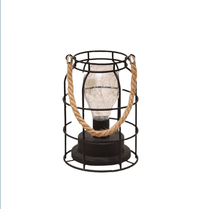 Moderne Minimalistisk Jern LED Bordlampe - Fyrkantet og Rund Design, Sort