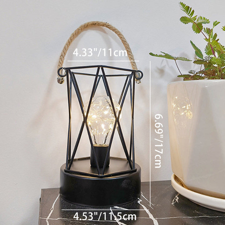 Moderne Minimalistisk Jern LED Bordlampe - Fyrkantet og Rund Design, Sort