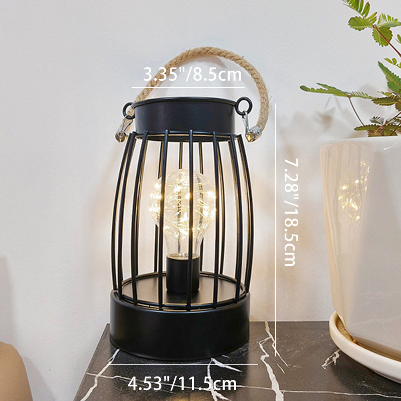 Moderne Minimalistisk Jern LED Bordlampe - Fyrkantet og Rund Design, Sort