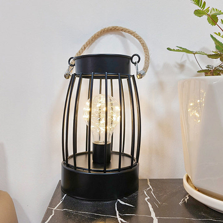 Moderne Minimalistisk Jern LED Bordlampe - Fyrkantet og Rund Design, Sort