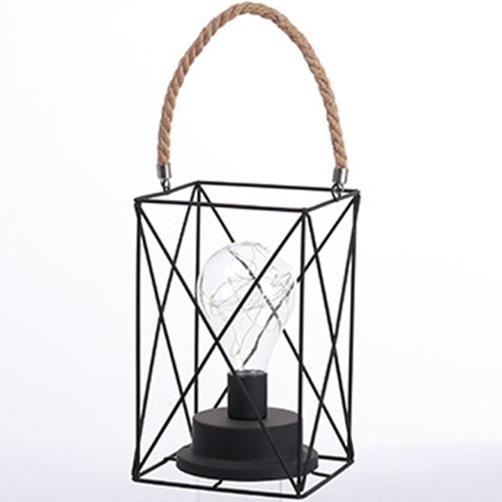 Moderne Minimalistisk Jern LED Bordlampe - Fyrkantet og Rund Design, Sort