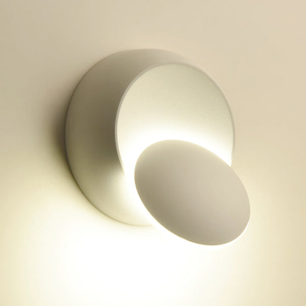 Moderne Skandinavisk Rund LED Væglampe i Metal