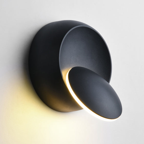 Moderne Skandinavisk Rund LED Væglampe i Metal