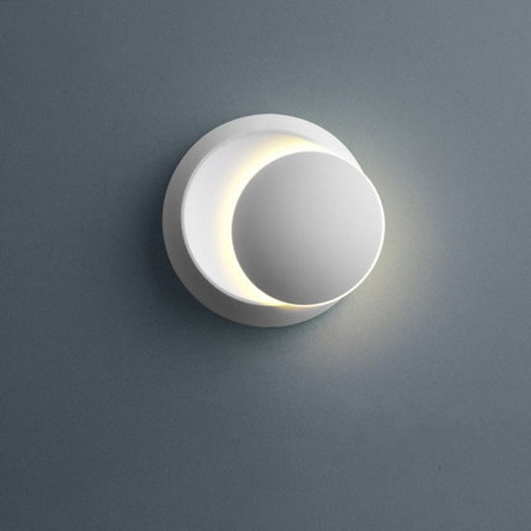 Moderne Skandinavisk Rund LED Væglampe i Metal