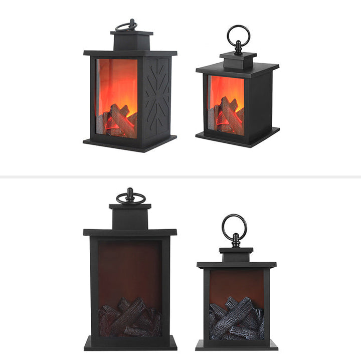 Batteridrevet Retro LED Bordlampe med Simuleret Flamme