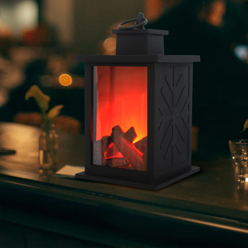 Batteridrevet Retro LED Bordlampe med Simuleret Flamme