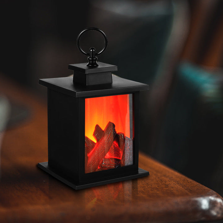 Batteridrevet Retro LED Bordlampe med Simuleret Flamme