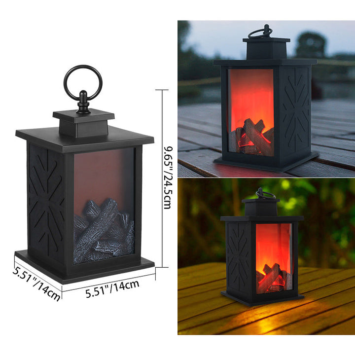 Batteridrevet Retro LED Bordlampe med Simuleret Flamme