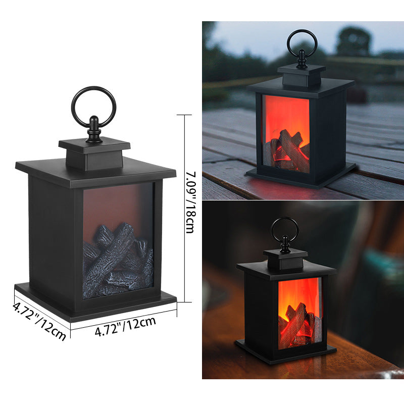 Batteridrevet Retro LED Bordlampe med Simuleret Flamme