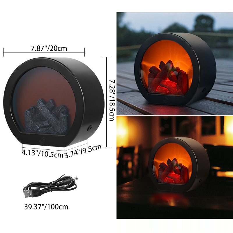 Batteridrevet Retro LED Bordlampe med Simuleret Flamme