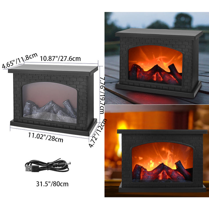 Batteridrevet Retro LED Bordlampe med Simuleret Flamme