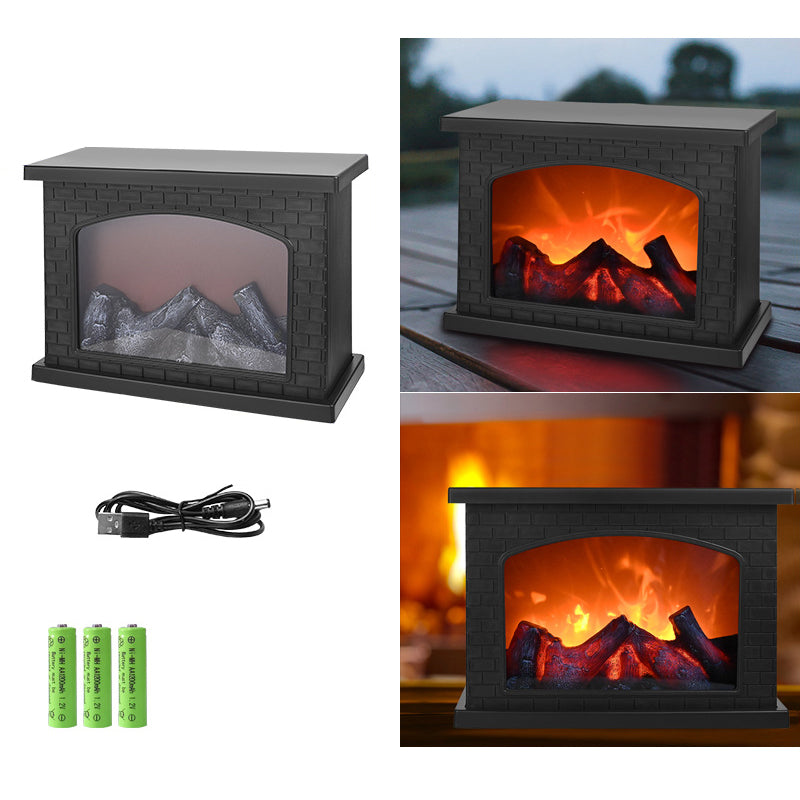 Batteridrevet Retro LED Bordlampe med Simuleret Flamme