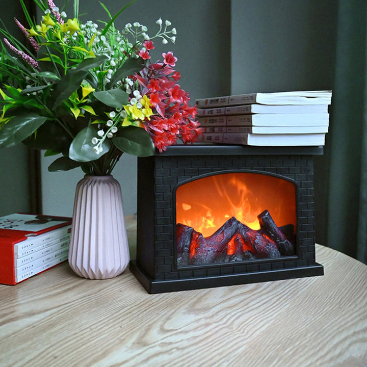 Batteridrevet Retro LED Bordlampe med Simuleret Flamme