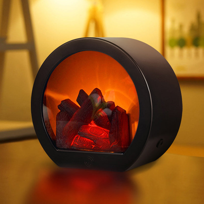 Batteridrevet Retro LED Bordlampe med Simuleret Flamme