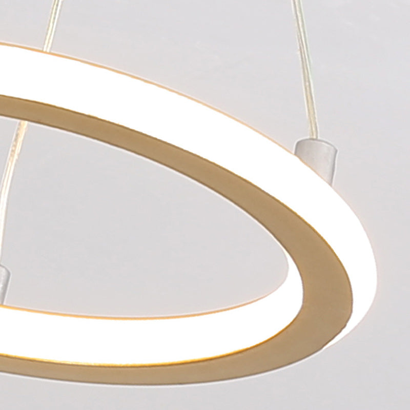 Moderne Nordisk Rund Metal LED Loftlampe i Guld eller Sort