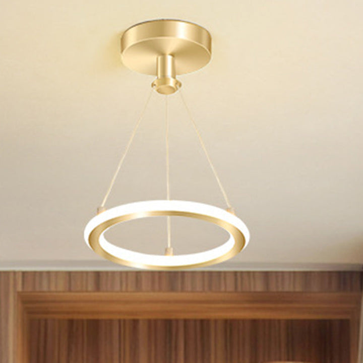 Moderne Nordisk Rund Metal LED Loftlampe i Guld eller Sort